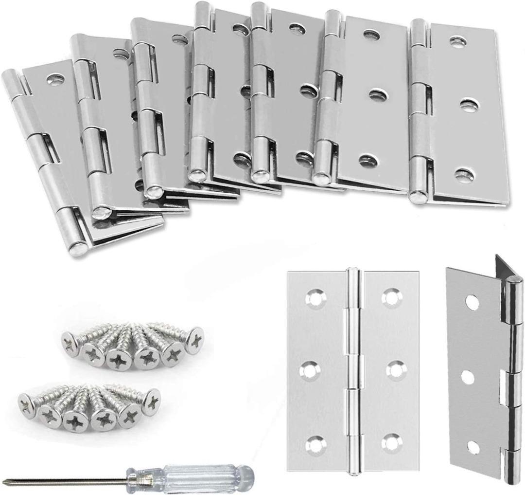 Greatachat 10 Pieces Door Hinges 75mm (3 Inch) Stainless Steel Butt