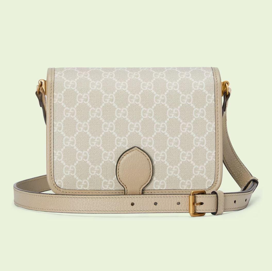 Gucci Mini Shoulder Bag with Interlocking G Beige & White, Luxury