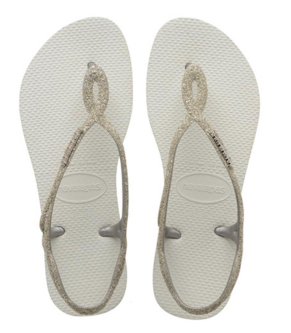HAVAIANAS LUNA PREMIUM SANDAL WHITE with box Carousell