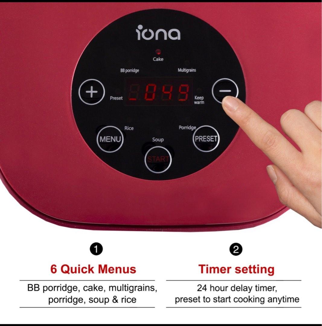 IONA 1L digital rice cooker, multi function, TV & Home Appliances, Kitchen Appliances, Cookers
