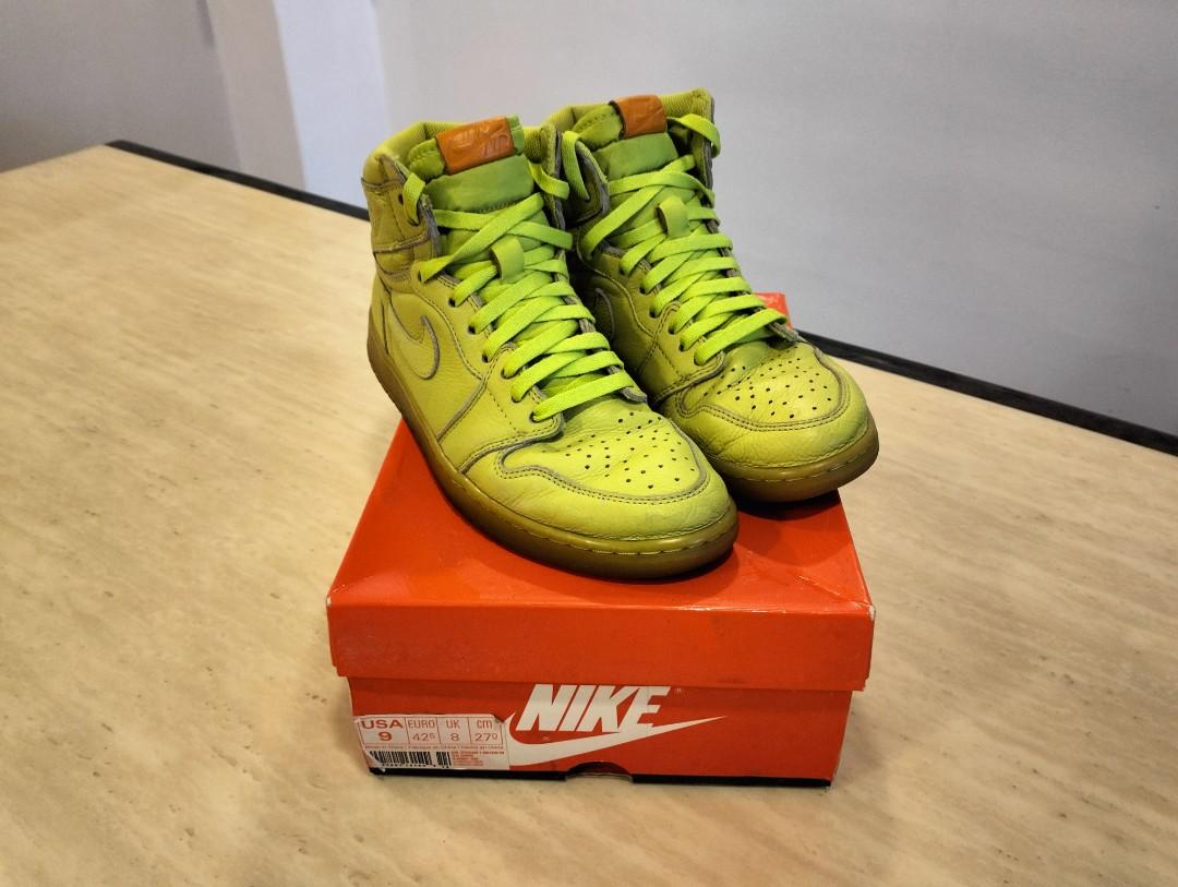 Jordan 1 Gatorade Cyber colourway Men s Fashion Footwear