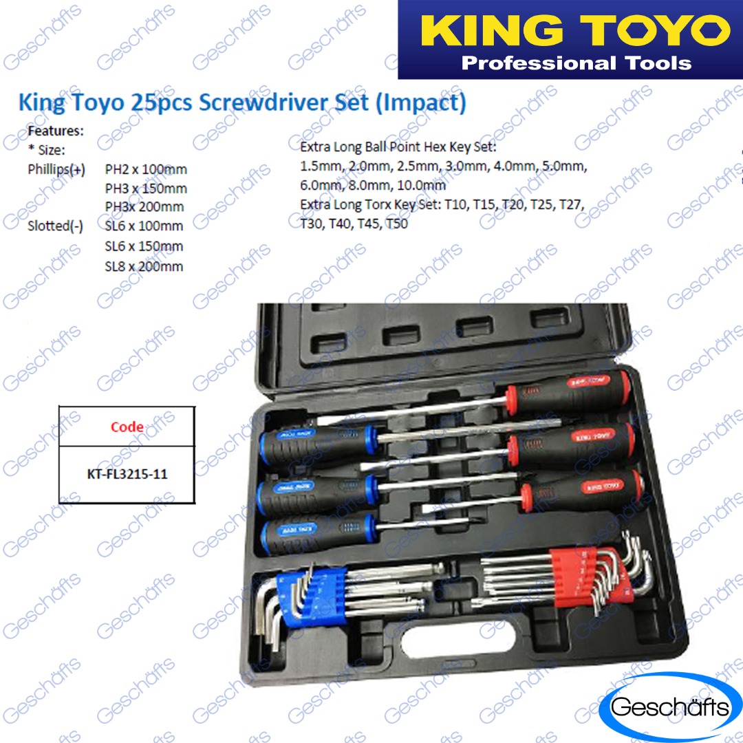 King Toyo 25 PCS Screwdriver Set, Furniture & Home Living, Home Improvement & Organisation, Home