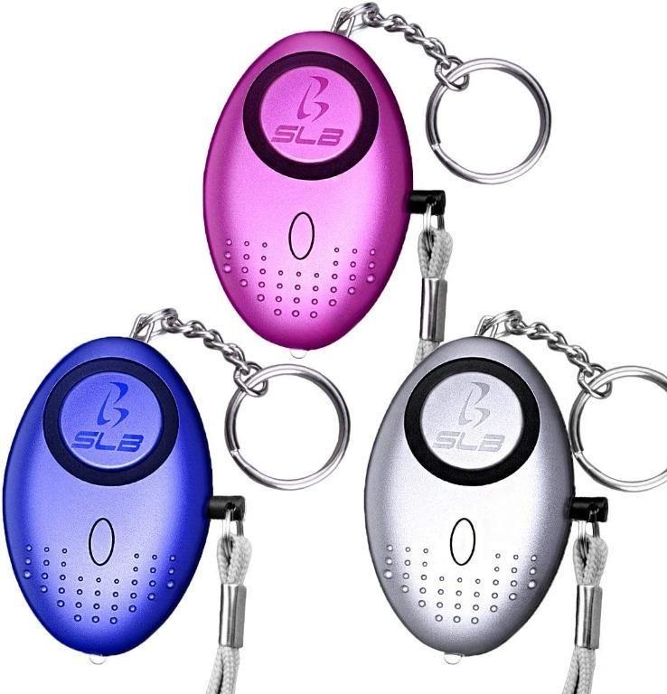 KNM.Personal Alarm, SLB 3 Pack Security Alarms Keychain with LED Flashlight, Police Approved