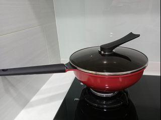 韓國LaCena 28公分陶瓷不沾炒鍋(含鍋蓋)
