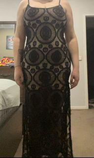 Long Black & Beige Dress. Size 10 .