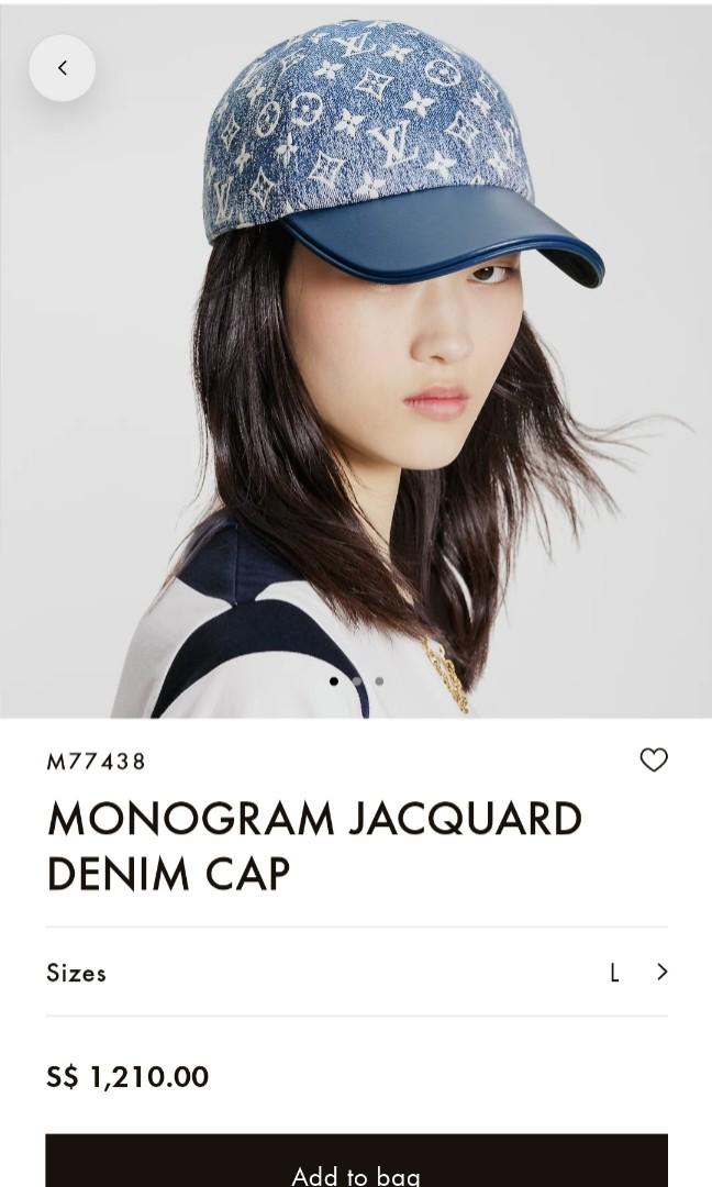 Louis Vuitton Monogram Monogram Jacquard Denim Cap, Blue, M