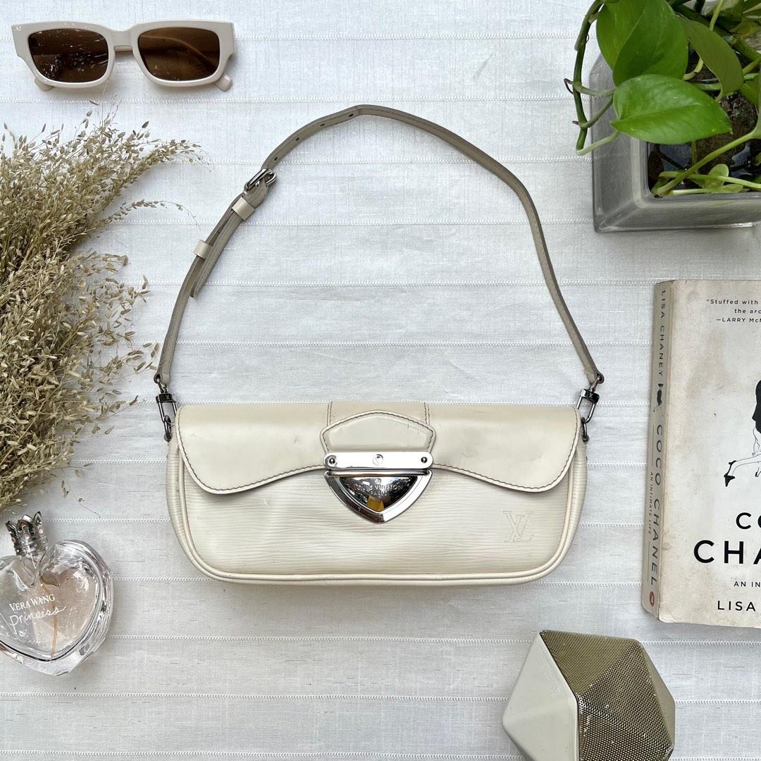Louis Vuitton White Epi Leather Montaigne Clutch Bag ○ Labellov