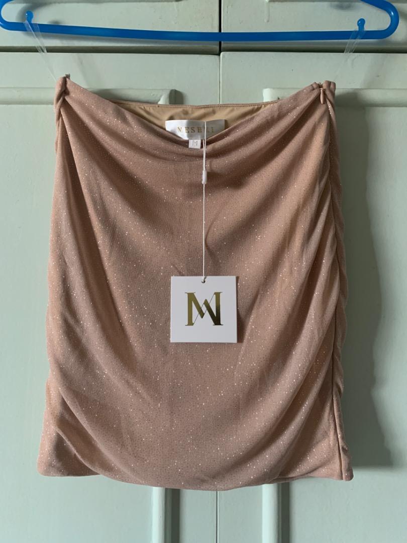 Meshki medium sparkle nude Lauretta mini skirt colour code Rose Gold