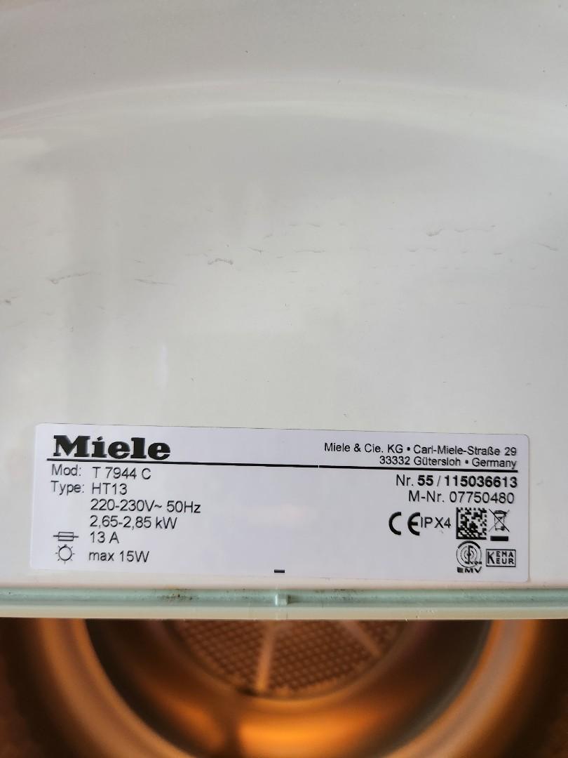 Miele T7944C Condenser Tumble Dryer, 7kg Load, B Energy Rating, White