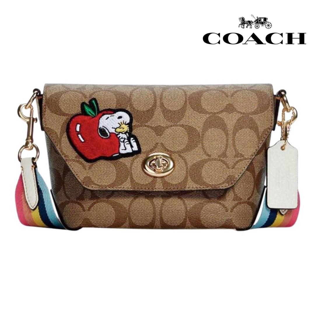New Coach Original C4114 Peanuts Karlee Crossbody in Signature Canvas