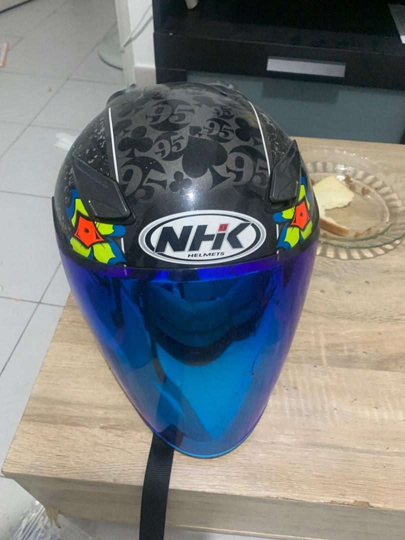 NHK HELMET WITH BLUE COLOUR TINTED VISOR, Motorcycles, Motorcycle