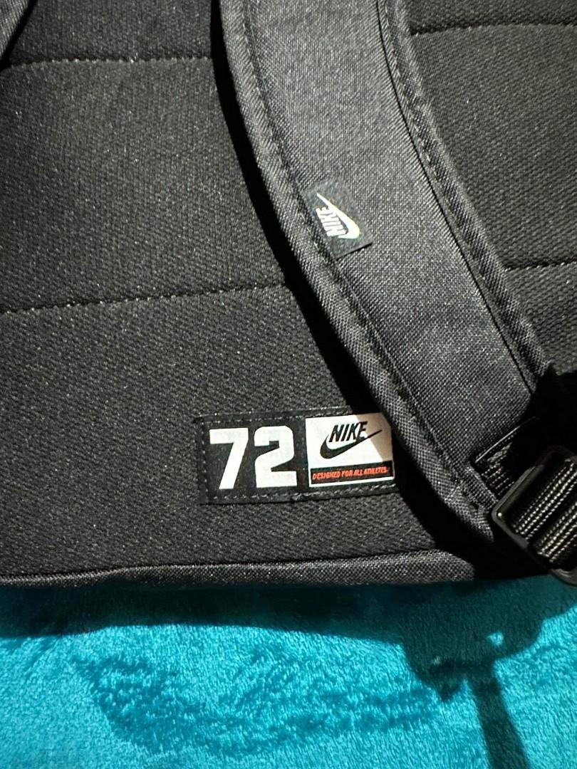 nike elemental backpack in black with neon swoosh