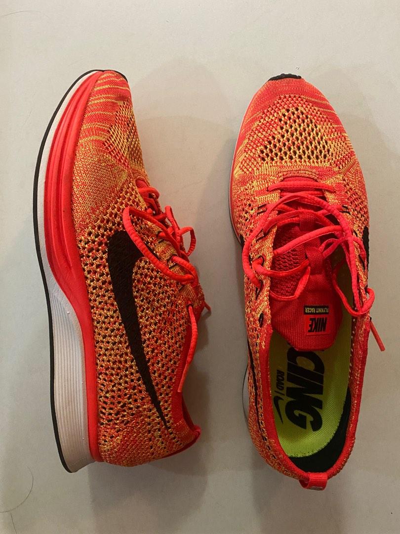 Nike Flyknit Racer Bright Crimson, Men's Fashion, Footwear