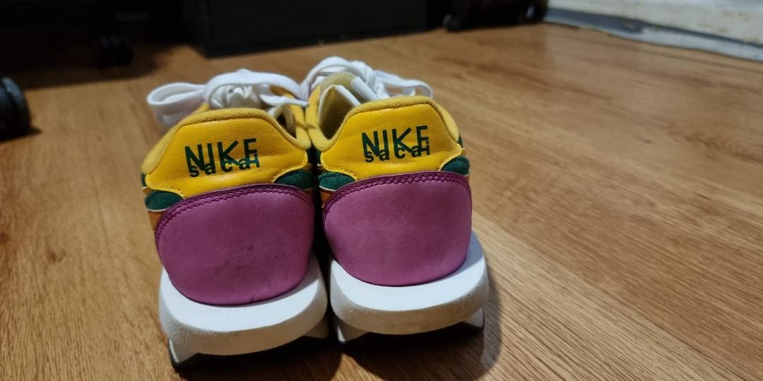 sacai waffle pine green on feet