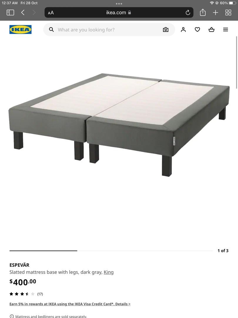 *PRICE REDUCED* Noa king size bed with ikea espevar bed frame