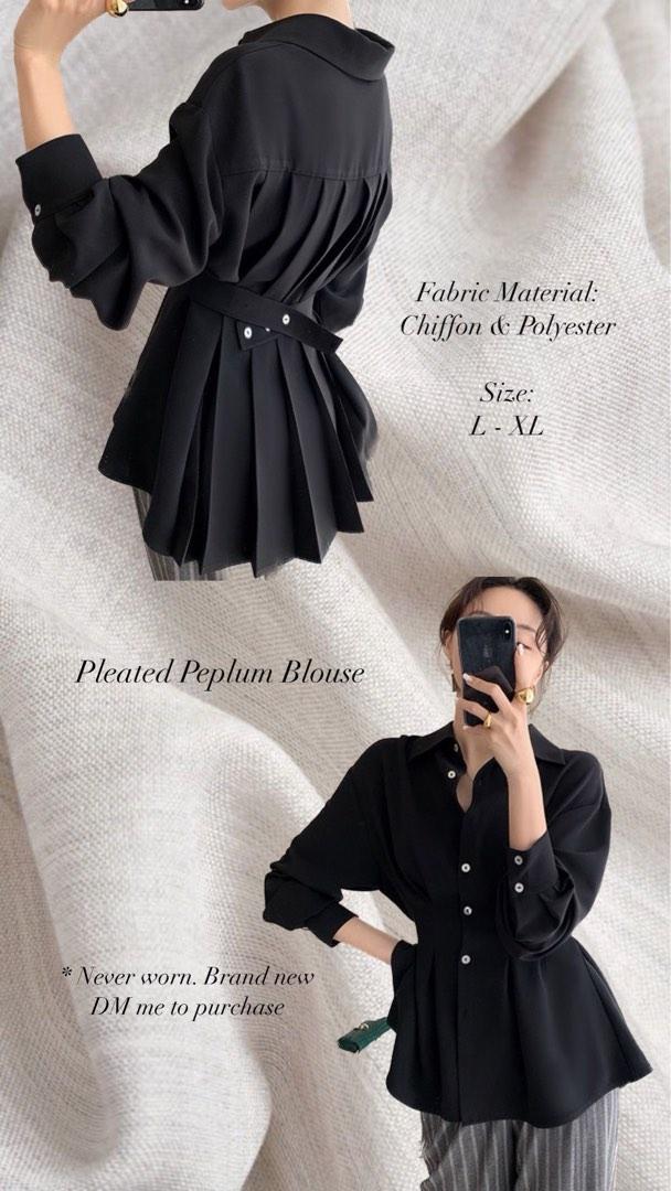 Pleated peplum cheap blouse
