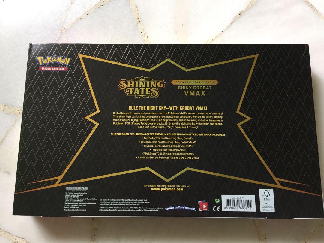 Pokemon TCG Shining Fates Premium Collection - Shiny Crobat, Hobbies &  Toys, Toys & Games on Carousell
