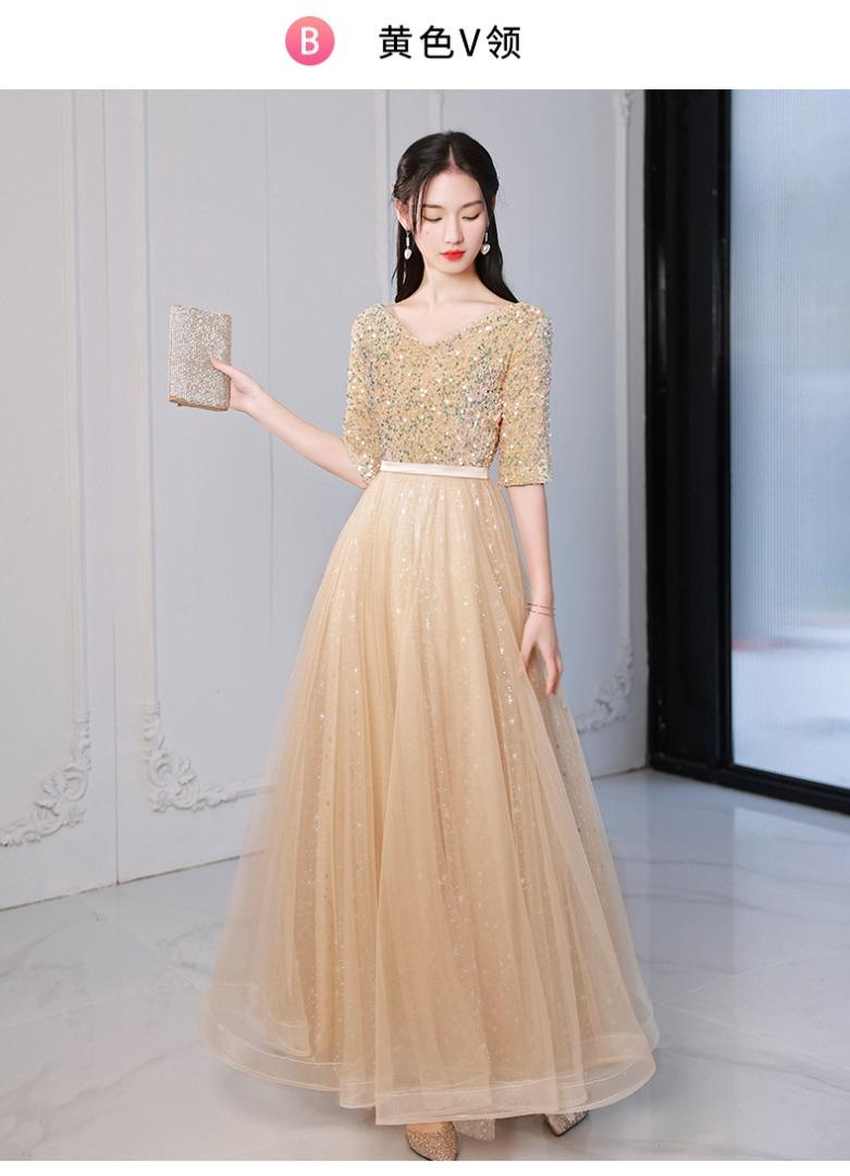 Gold elegant cheap gown