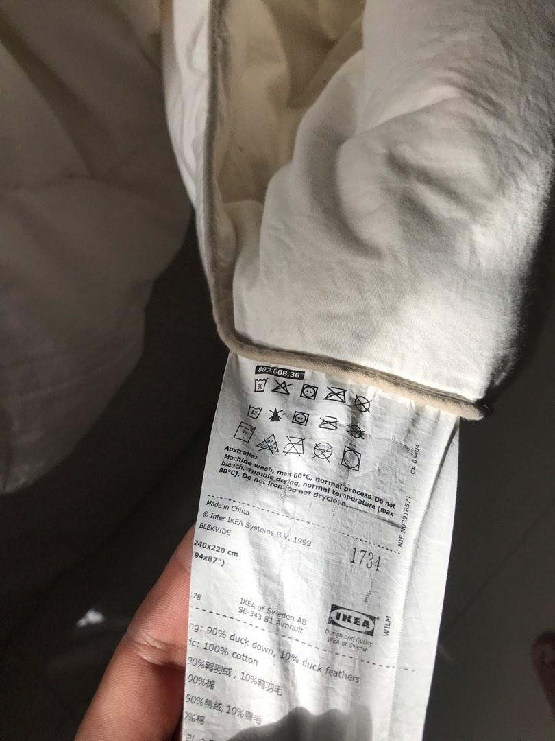 Quilt Duvet Ikea BLEKVIDE bulu angsa 240x220, Perabotan Rumah di Carousell