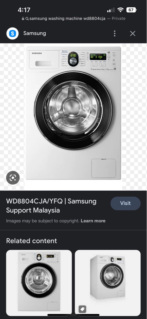 Samsung Washing Machine/Dryer, TV & Home Appliances, Washing Machines