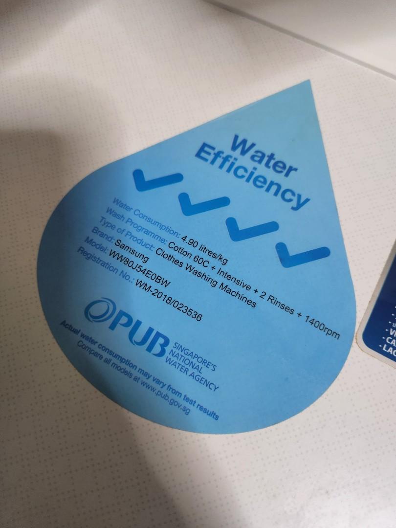 Samsung WW80J54EOBW Front Load Washing Machine, TV & Home Appliances