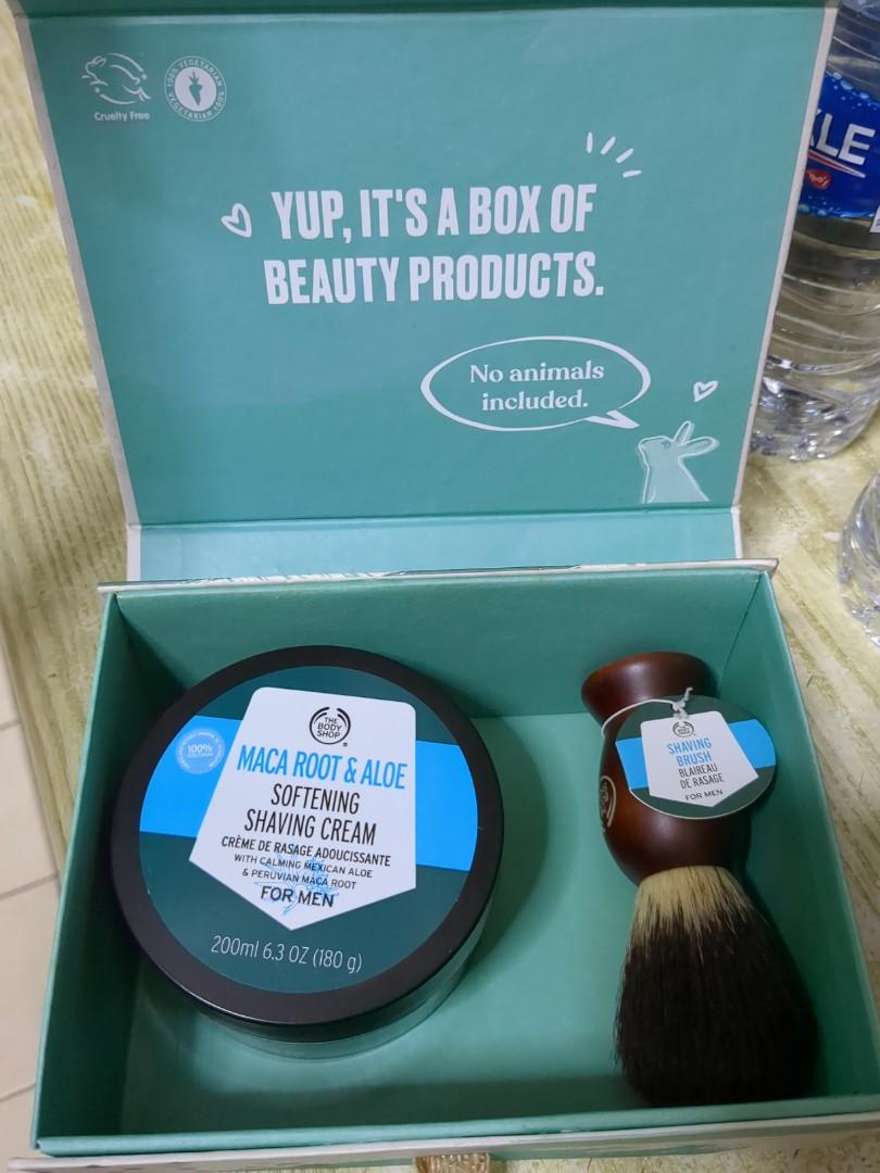 The Body Shop Maca Root & Aloe Softening Shaving Cream and Brush