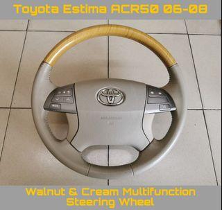 Toyota Estima ACR50 Vellfire Hilux Camry Altis Walnut Multifunction Button Steering Wheel