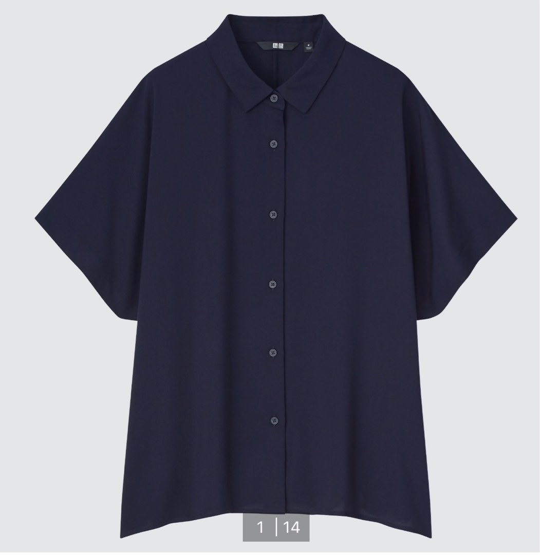 Uniqlo Short Sleeve Blouse, Women's Fashion, Tops, Blouses on Carousell