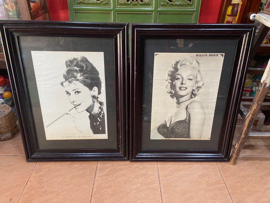 Vintage picture poster wooden frame, Hobbies & Toys, Memorabilia