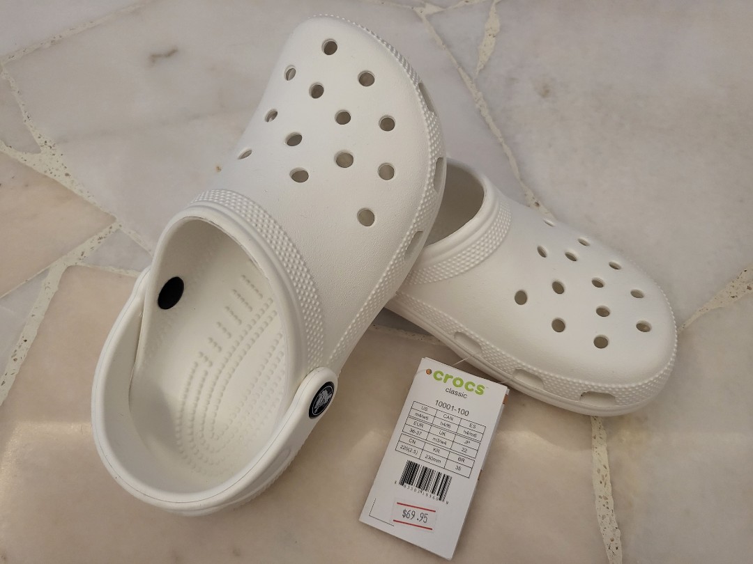 White Crocs, Women's Fashion, Footwear, Flipflops and Slides on Carousell