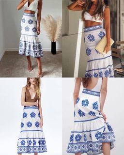 Zara BNWT Embroidered Linen Skirt