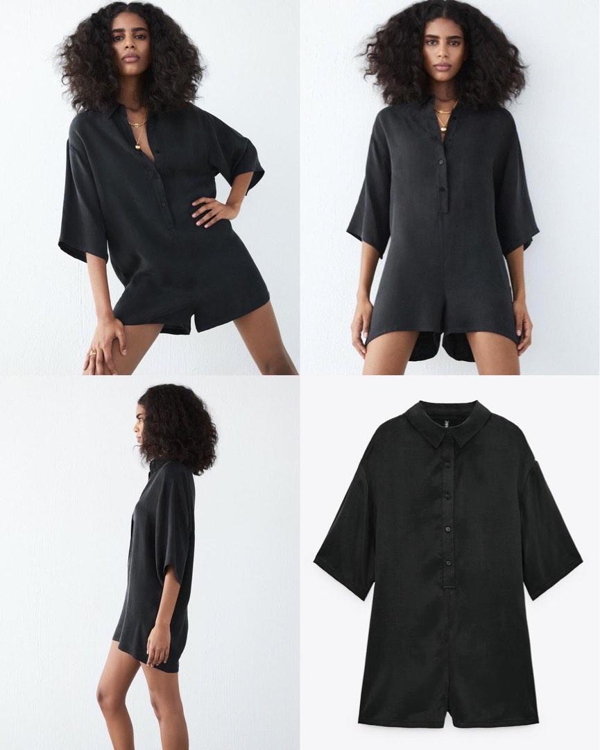 Zara BNWT Satin Relaxed Playsuit (Category: Rompers) located in San Fernando. Submitted by tipsysauce (Listing ID 1193164870, Image 1). Description: Zara BNWT Satin Relaxed Playsuit XS (Fits til Small) ₱1,498 only Layaway ok. COD accepted. ON HAND 🛍 100% Authentic. Bought directly from Zara stores in London 🇬🇧.