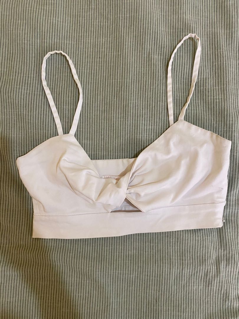 ZARA TRF twist front crop, Women's Fashion, Tops, Sleeveless on Carousell