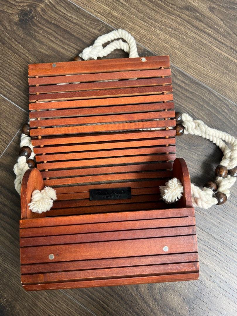 Wooden bag zara on sale