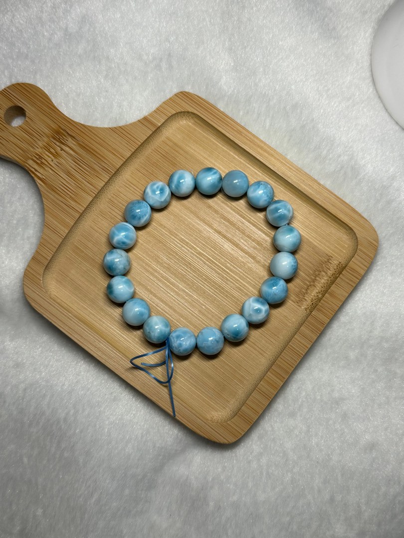 Premium 10mm Larimar with Certificate 15.5cm, Women's Fashion