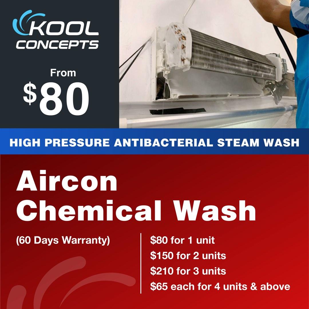 Aircon Steam Wash / High Pressure Antibacteria Wash / Aircon Servicing, Home Services, Aircon