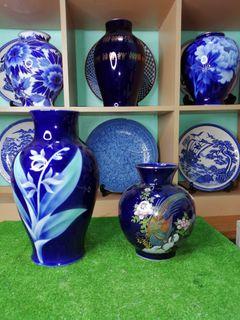 Arita cobalt blue vases