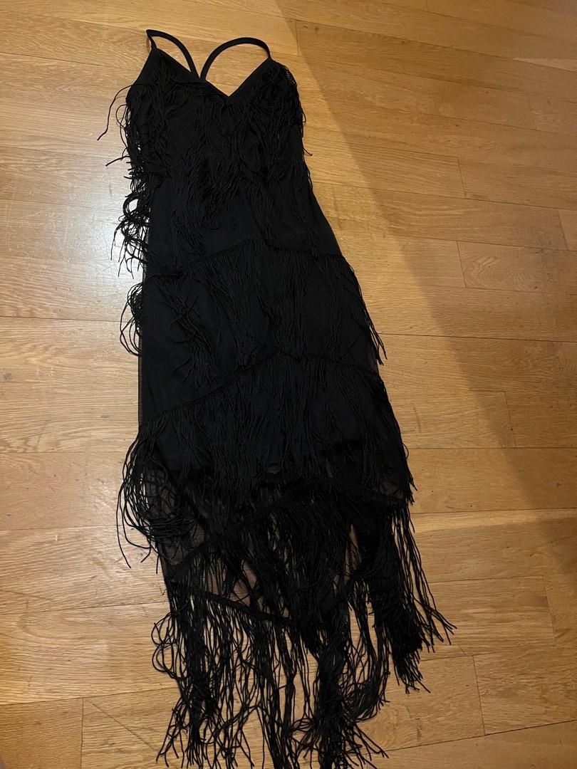 Asos fringe mesh strappy maxi bodycon dress sales