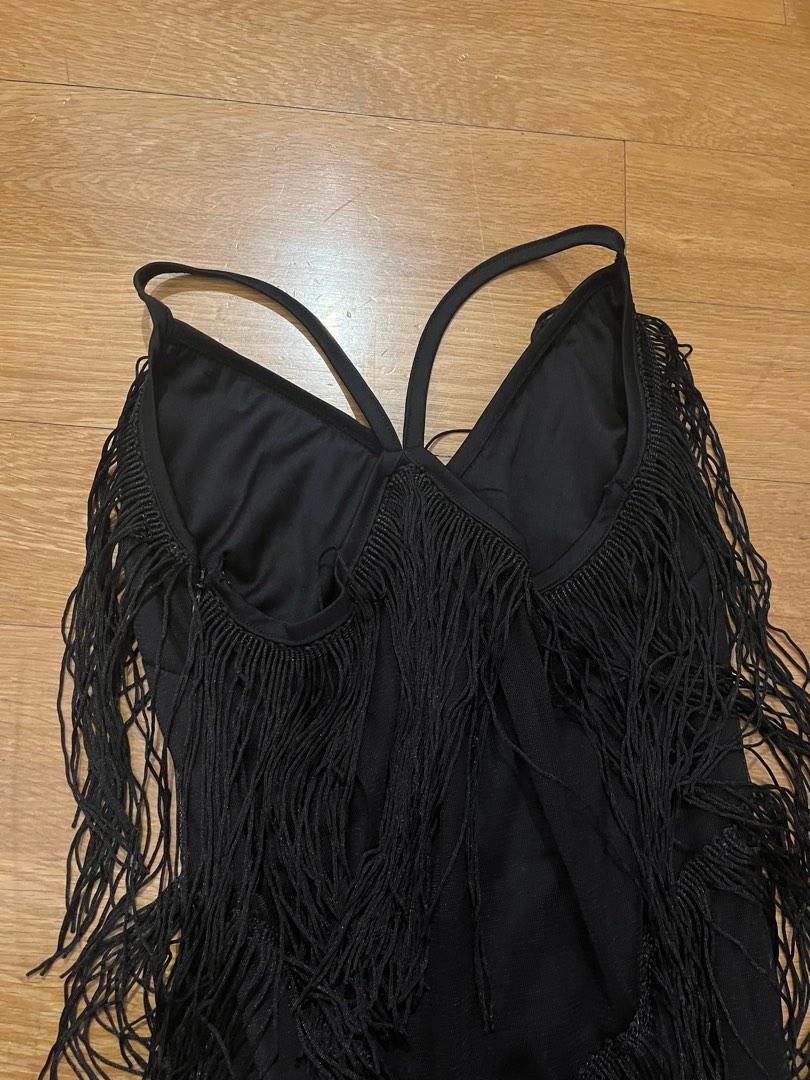 ASOS Fringe Mesh Strappy Maxi Bodycon Dress