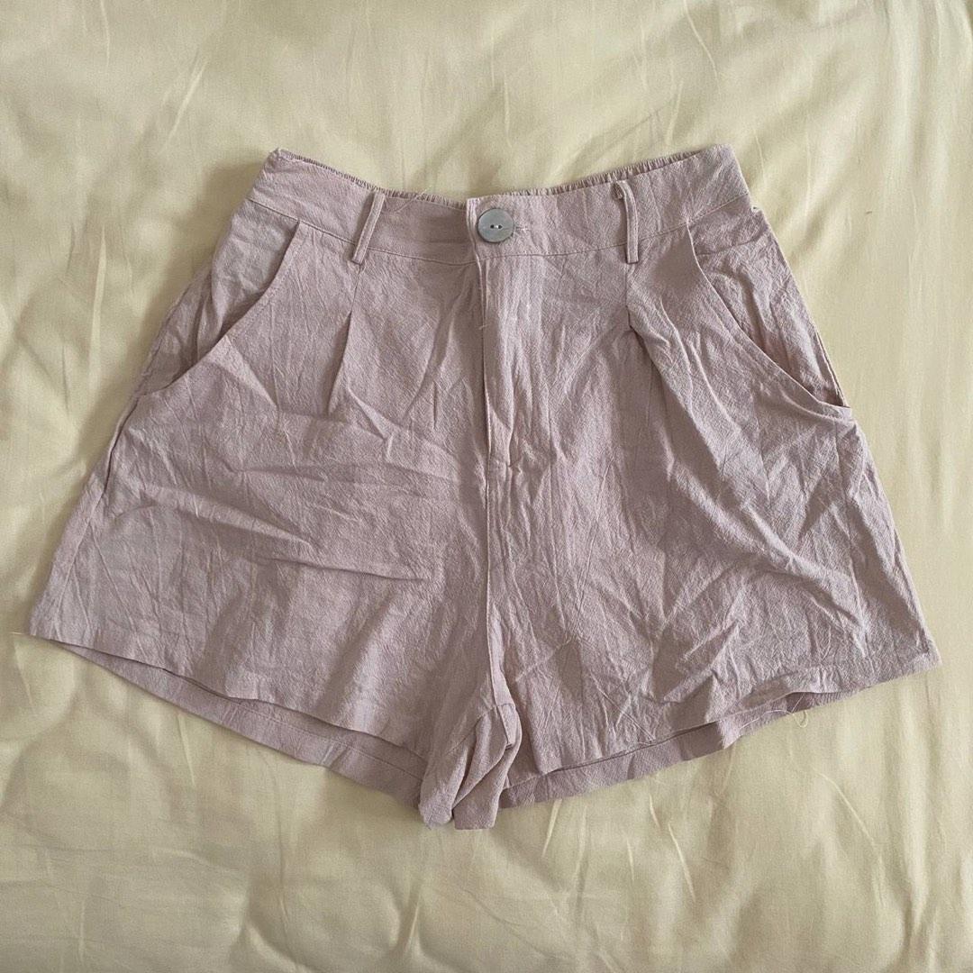 beige shorts, Women's Fashion, Bottoms, Shorts on Carousell