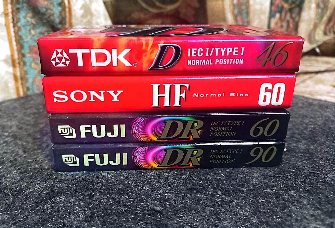 BLANK TAPE CASETTE 4PCS AVAILABLE TDK46, SONY60,FUJI60 AND FUJI 90 The