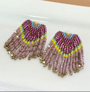 Bohemian fringe stud earrings