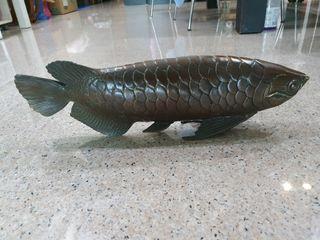 Bronze dragon fish figurine 44cm long