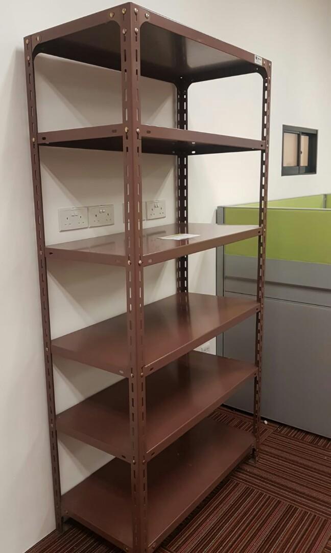 brown color metal shelving rack $40 each. 6ft tall, Furniture & Home ...