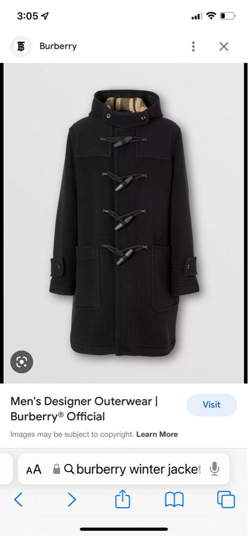 Mens designer duffle clearance coat