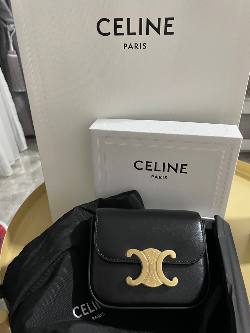 Triomphe glitter mini bag Celine Black in Glitter - 32465217