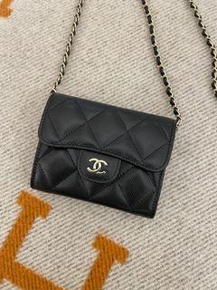 Chanel card holder with chain