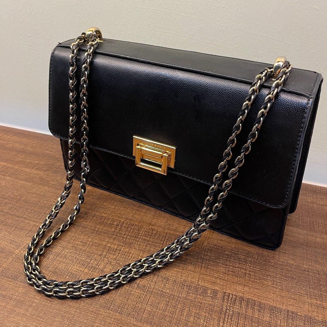 Charles & Keith Black Chain Bag, Women's Fashion, Bags & Wallets,  Cross-body Bags on Carousell