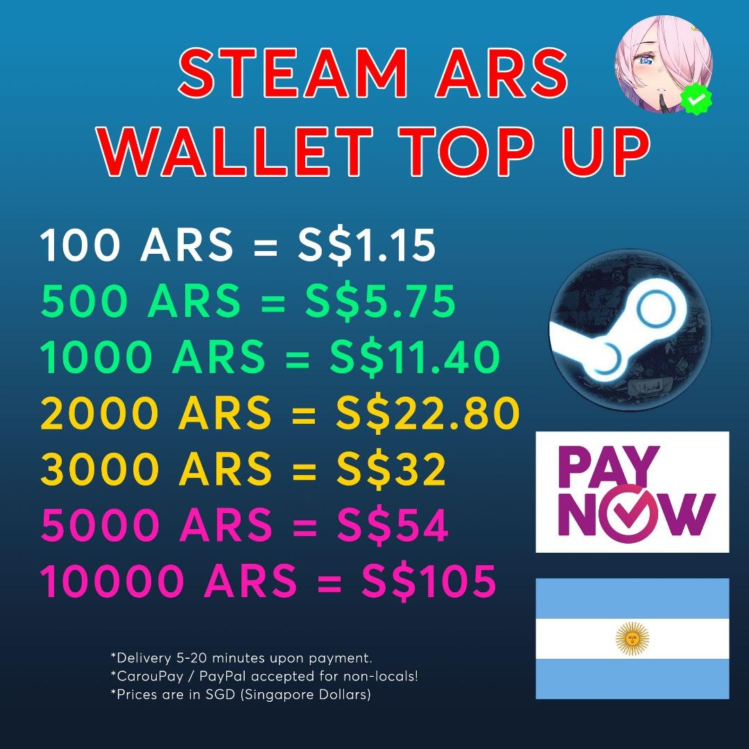 [Returning Buyers Only] Steam Argentina (ARS) Wallet Market Top Up