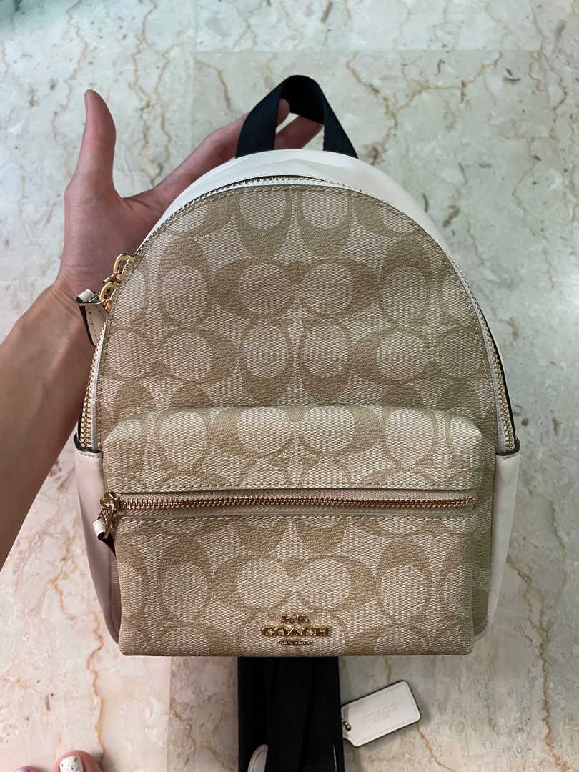 Coach white mini backpack top